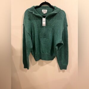 NWT American Eagle Teal Half-Zip Knit Sweater Size S